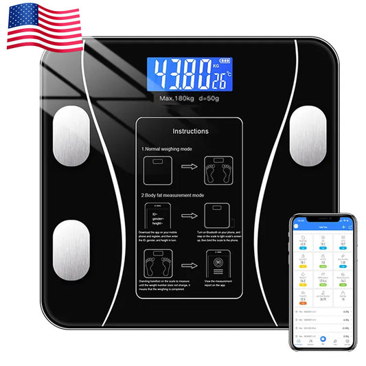 Digital Body Weight Scale Backlit Display Bathroom Scale High Precision Bluetooth